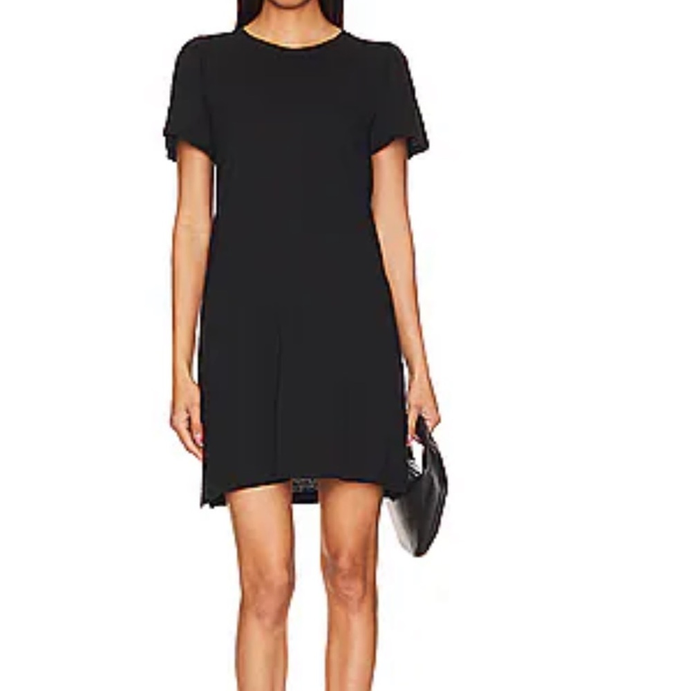 bobi Black Short Sleeve Mini Shift Dress